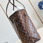 Louis Vuitton Neverfull MM Tote Bag in Damier Azur Canvas with Leather Trim and Detachable Pouch