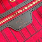 Louis Vuitton Neverfull MM Tote Bag in Damier Azur Canvas with Leather Trim and Detachable Pouch