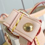 Louis Vuitton Neverfull MM Tote Bag in Damier Azur Canvas with Leather Trim and Detachable Pouch