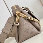 Louis Vuitton Mahina Hand It All Small Bag M24255 perforated calf leather handbag with braided chain handle