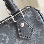 Louis Vuitton Nano Speedy Handbag in Monogram Eclipse Canvas with Detachable Strap