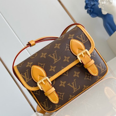 Louis Vuitton - Satchel Mini Handbag from the Monogram Archive Collection with Aged Leather Trim and Gold Hardware