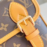 Louis Vuitton Satchel Mini Handbag from the Monogram Archive Collection with Aged Leather Trim and Gold Hardware