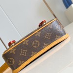 Louis Vuitton Satchel Mini Handbag from the Monogram Archive Collection with Aged Leather Trim and Gold Hardware