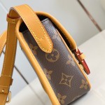 Louis Vuitton Satchel Mini Handbag from the Monogram Archive Collection with Aged Leather Trim and Gold Hardware