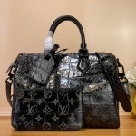 Louis Vuitton Speedy P9 Bandoulière 25 M24425 - Brown Crocodile-Embossed Leather Handbag with Monogram