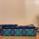 Louis Vuitton Trio Messenger Bag M26026 - Blue-Green Monogram Heritage Canvas with Striped Shoulder Strap