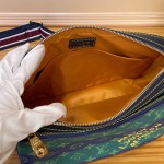 Louis Vuitton Trio Messenger Bag M26026 - Blue-Green Monogram Heritage Canvas with Striped Shoulder Strap
