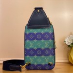 Louis Vuitton Sac Avenue Slingbag PM M26419 - Blue-Green Monogram Heritage Canvas with Shoulder Strap