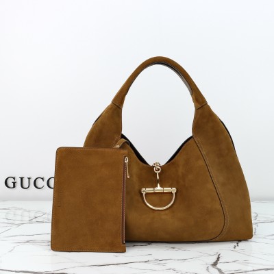 Gucci - 837466 Brown Suede Leather Handbag