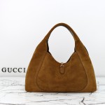 Gucci 837466 Brown Suede Leather Handbag