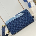 Louis Vuitton Speedy 25 Bandoulière Denim Handbag with Monogram and Damier Patterns