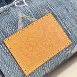 Louis Vuitton Speedy 25 Bandoulière Denim Handbag with Monogram and Damier Patterns