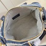 Louis Vuitton Speedy 25 Bandoulière Denim Handbag with Monogram and Damier Patterns
