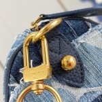 Louis Vuitton Speedy 25 Bandoulière Denim Handbag with Monogram and Damier Patterns