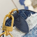 Louis Vuitton Speedy 25 Bandoulière Denim Handbag with Monogram and Damier Patterns