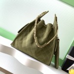 Chanel 25K Drawstring Bucket Bag AS5311 Brown Blue Green Suede
