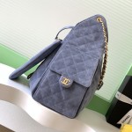 Chanel 25K Drawstring Bucket Bag AS5311 Brown Blue Green Suede