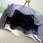 Chanel 25K Drawstring Bucket Bag AS5311 Brown Blue Green Suede