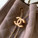 Chanel 25K Drawstring Bucket Bag AS5311 Brown Blue Green Suede