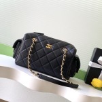 Chanel 25K Bowling Bag AS5791 in Black, Red, Beige, and Silver