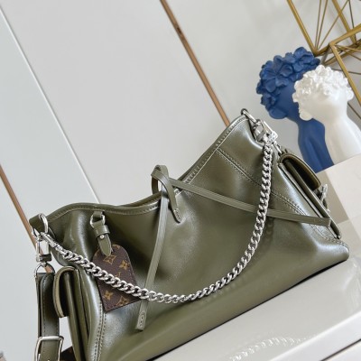 Louis Vuitton - M24861 CarryAll Cargo Vibe Small Handbag in Green Lambskin Leather