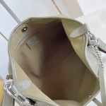 Louis Vuitton CarryAll Cargo Vibe Small Handbag in Green Lambskin Leather with Removable Chain and Monogram Logo