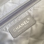 Chanel 25C 22 Bag Soft Calfskin Leather Tote Black Gold