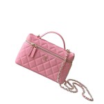 Chanel 25BLP Handle Box Bag Caviar Calfskin Black Gold Hardware