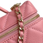 Chanel 25BLP Handle Box Bag Caviar Calfskin Black Gold Hardware