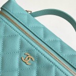 Chanel 25BLP Handle Box Bag Caviar Calfskin Black Gold Hardware