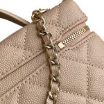 Chanel 25BLP Handle Box Bag Caviar Calfskin Black Gold Hardware
