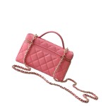 Chanel 25BLP Handle Box Bag Caviar Calfskin Black Gold Hardware