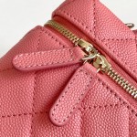 Chanel 25BLP Handle Box Bag Caviar Calfskin Black Gold Hardware