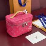Louis Vuitton Nine BB Mini Makeup Bag in Fuchsia with Hidden Zipper Pocket