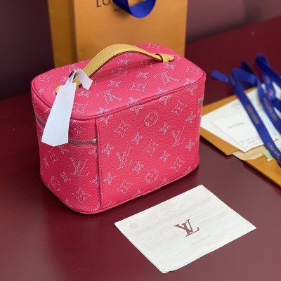 Louis Vuitton - Lipstick Mini Cosmetic Pouch Monogram Canvas with Chain(M25694 Yellow Floral / M25694 Monogram)