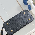 Louis Vuitton Alma PM Handbag in Monogram Canvas with Gold Lock and Key and Detachable Shoulder Strap