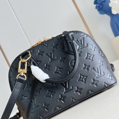 Louis Vuitton - Alma BB Monogram Canvas Handbag with Gold Lock and Key