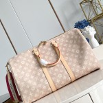 Louis Vuitton M25787 Keepall Bandoulière 45 Travel Bag with Meowgram Canvas and Cat-Shaped Logo