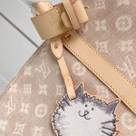 Louis Vuitton M25787 Keepall Bandoulière 45 Travel Bag with Meowgram Canvas and Cat-Shaped Logo