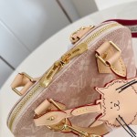 Louis Vuitton M25728 Alma BB Handbag with Meowgram Canvas and Leather Trims