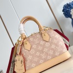 Louis Vuitton M25728 Alma BB Handbag with Meowgram Canvas and Leather Trims