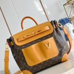 Louis Vuitton M25989 Steamer 30 Handbag with Monogram Canvas and Dual Front Pockets