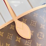 Louis Vuitton Neverfull Large Tote Bag in Monogram Canvas with Leather Trim and Detachable Pouch