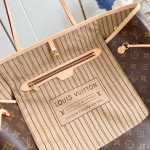 Louis Vuitton Neverfull Large Tote Bag in Monogram Canvas with Leather Trim and Detachable Pouch