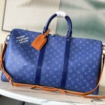 Louis Vuitton M26864 Blue Heritage Keepall 50 Men’s Bag, 2026 Early Spring Collection