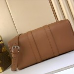 Louis Vuitton Keepall Bandoulière M25980 and M26065 Waxed Cowhide Leather with LV Embossing