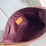 Louis Vuitton Pochette Voyage Souple M26015 in Monogram coated canvas with Boro patchwork, Damier, and Monogram Reverse canvas accents