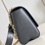 Louis Vuitton Twist Medium Handbag in Black Epi Leather with Colorful Enamel LV Twist Lock
