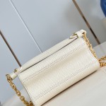 Louis Vuitton Twist Mini Handbag in White Epi Leather with Enamel Twist Lock